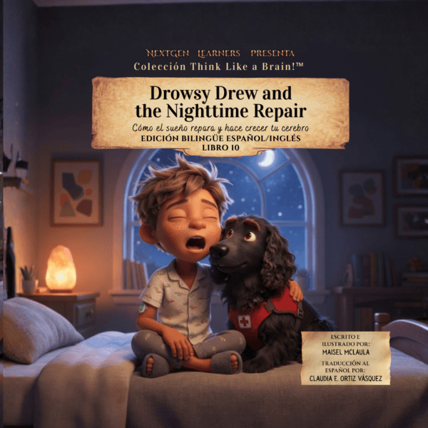 front cover drowsy drew and the nighttime repair bilingual (spanish)